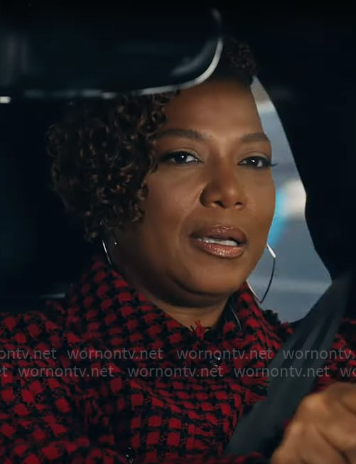 Robyn’s red checked tweed shirt on The Equalizer