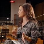 Rocsi’s black paisley print dress on Good Morning America