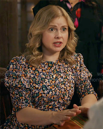 Sam’s floral midi dress on Ghosts
