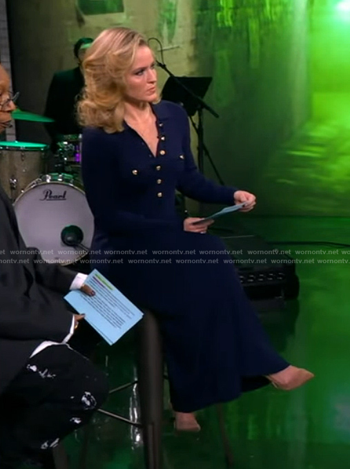 Sara’s blue knit polo dress on The View