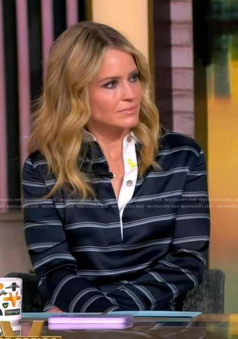 Sara’s striped rugby shirt and skirt on The View