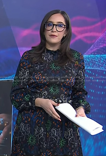 Savannah’s black sun print dress on Today