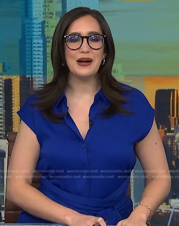 Savannah’s blue tie waist shirtdress on NBC News Daily
