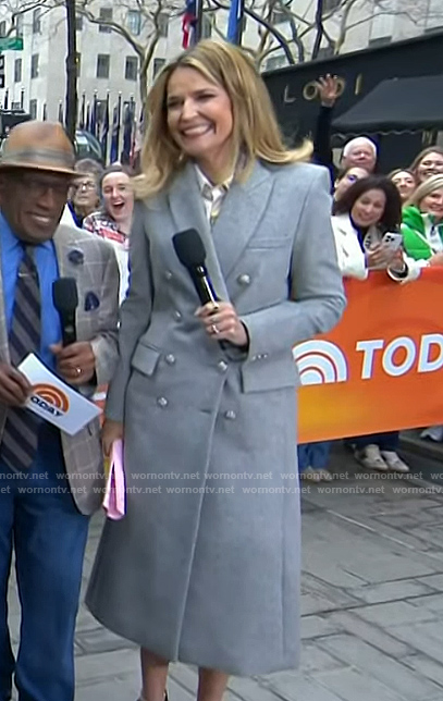 Savannah’s grey double breasted coat on Today