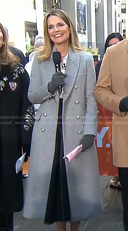 Savannah’s grey double breasted coat on Today