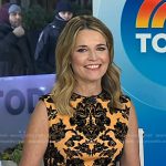 Savannah’s orange and blue embroidered dress on Today