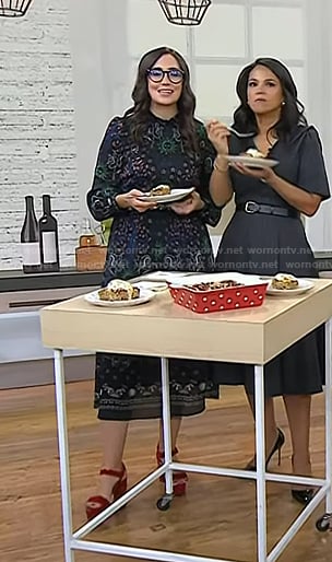 Savannah’s black sun print dress on Today