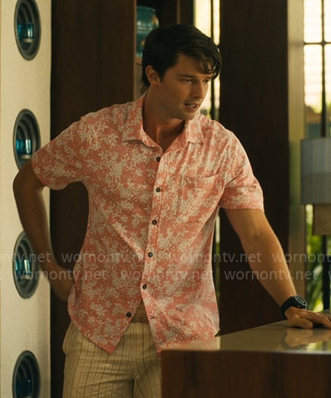 Saxon’s pink floral shirt on The White Lotus