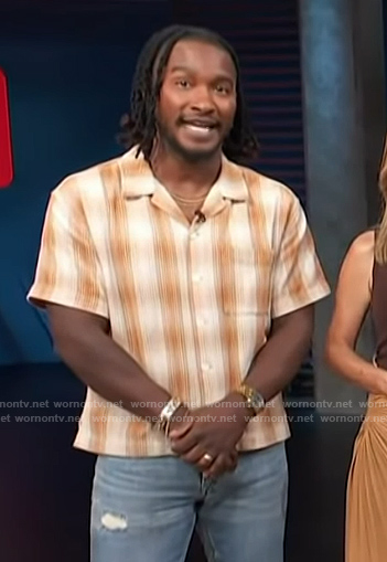 Scott’s check print shirt on Access Hollywood