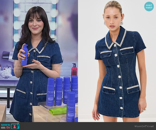 Self Portrait Denim Collared Mini Dress worn by Jenna Rosenstein on Today