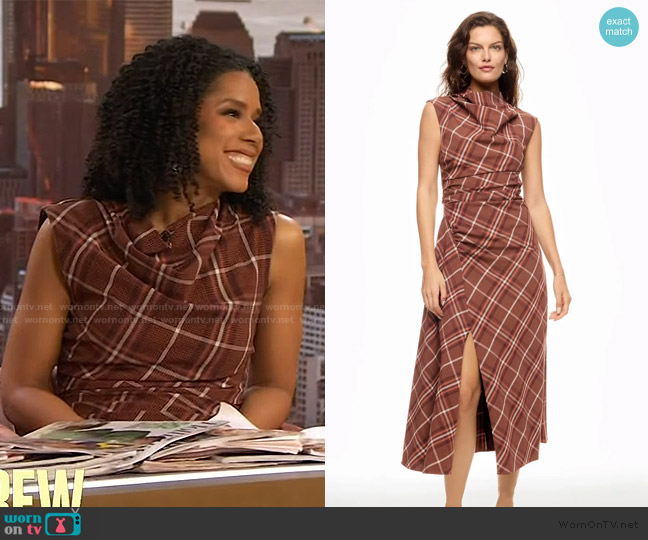 Simkhai Burke Draped Dress worn by Adriana Diaz on The Drew Barrymore Show