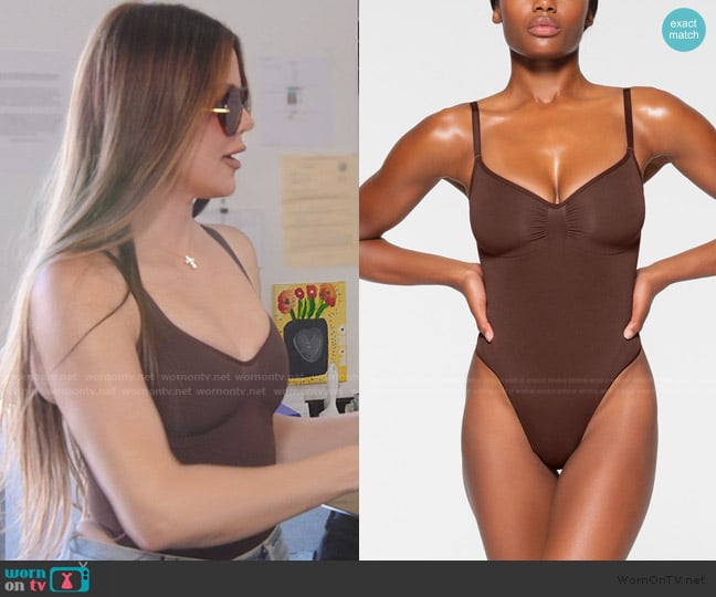 Skims Seamless Sculpt Brief Bodysuit - Cocoa worn by Khloe Kardashian (Khloe Kardashian) on The Kardashians