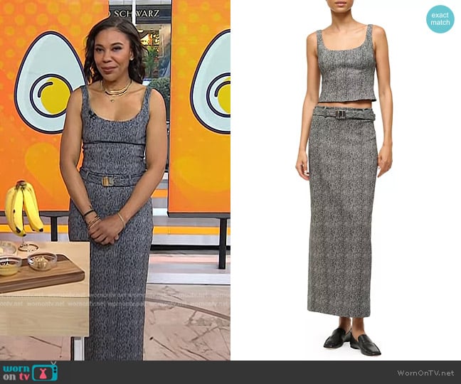Staud Wells Herringbone Corset Top worn by Vanessa Rissetto on Today