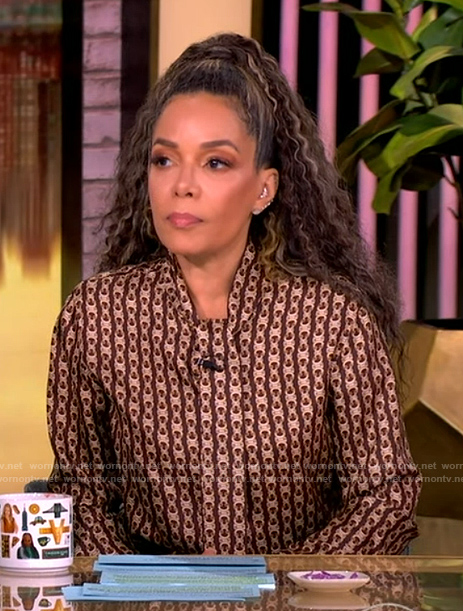 Sunny’s link print blouse on The View