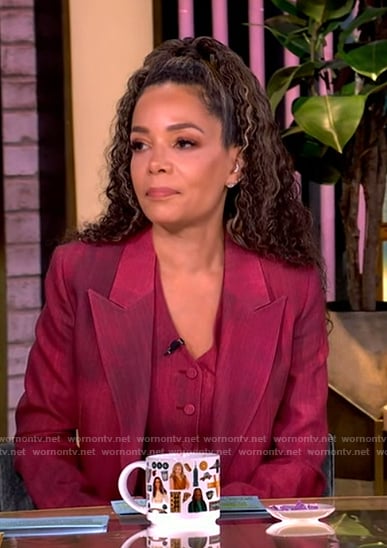 Sunny’s burgundy double breasted suit on The View