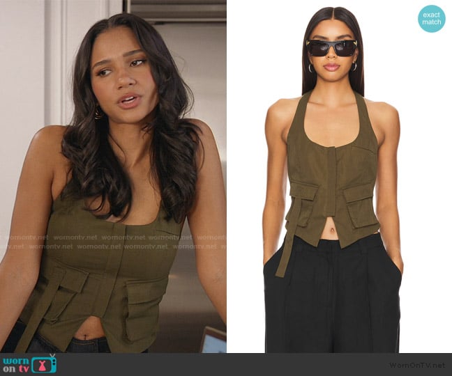 Superdown Kamryn Halter Top worn by Layla Keating (Greta Onieogou) on All American