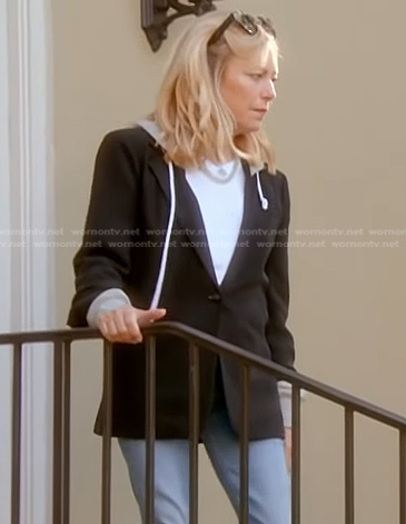 Sutton’s black hooded blazer on The Real Housewives of Beverly Hills