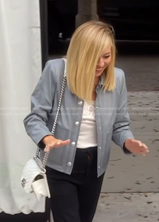Sutton’s grey leather jacket on The Real Housewives of Beverly Hills