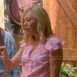 Sutton’s pink printed ruffle top on The Real Housewives of Beverly Hills