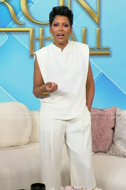Tamron’s white top on Tamron Hall Show
