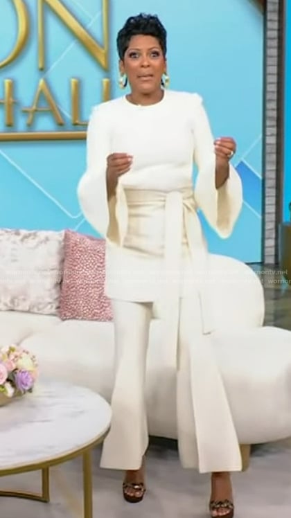 Tamron’s belted top and pants on Tamron Hall Show