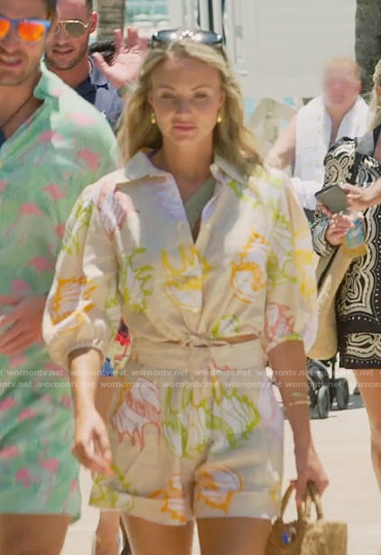 Taylor’s floral print top and shorts on Southern Charm