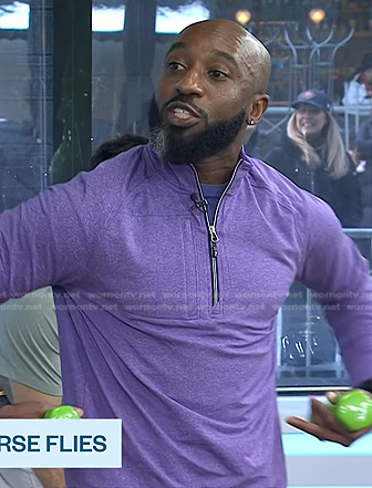 Teddy Savage’s lilac half-zip top on Today
