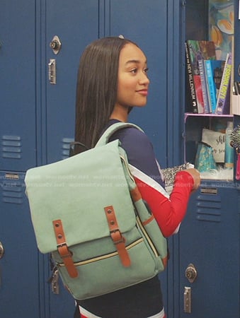 Tori’s green backpack on All American