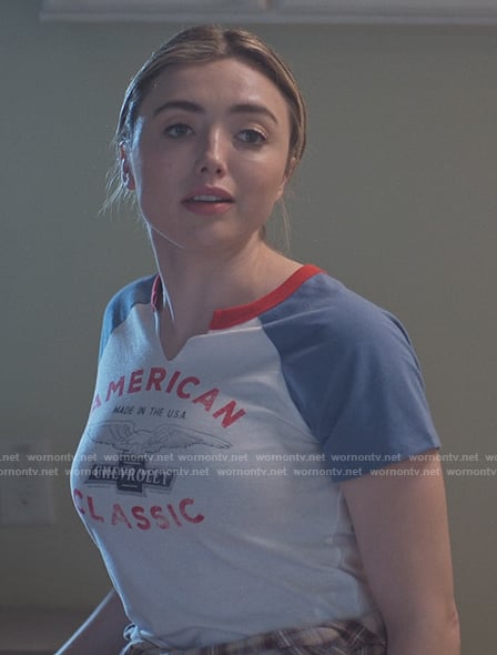 Tory’s American Classic graphic tee on Cobra Kai