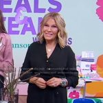 Tory’s black asymmetric button shirtdress on Good Morning America