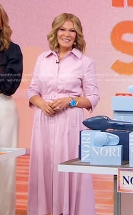 Tory’s pink belted shirtdress on Good Morning America