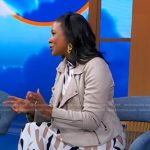 Trillia Newbell’s abstract print dress on Good Morning America