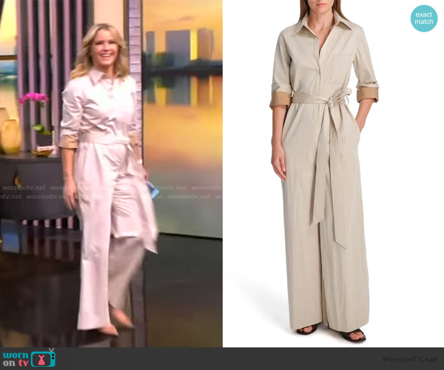 TWP All Night Long Stretch Cotton Jumpsuit worn by Sara Haines on The View