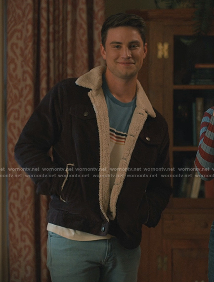 Tyler’s suede shearling jacket on Sweet Magnolias