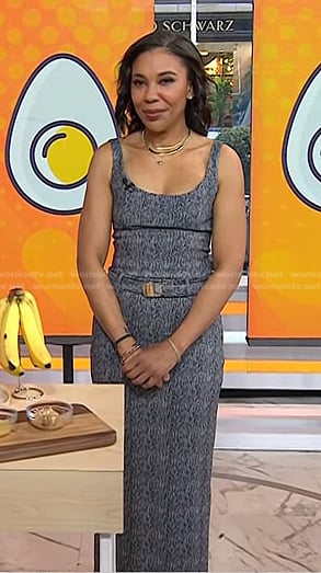 Vanessa Rissetto’s grey tank and belted skirt on Today