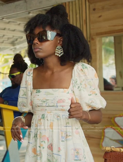 Venita’s printed square neck dress on Southern Charm