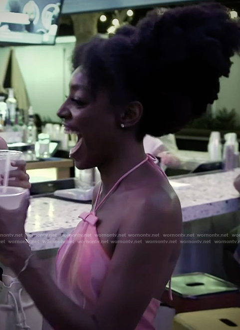 Venita’s pink bow detail mini dress on Southern Charm