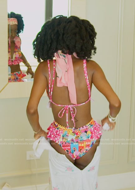Venita’s multicolored ruffle bikini on Southern Charm