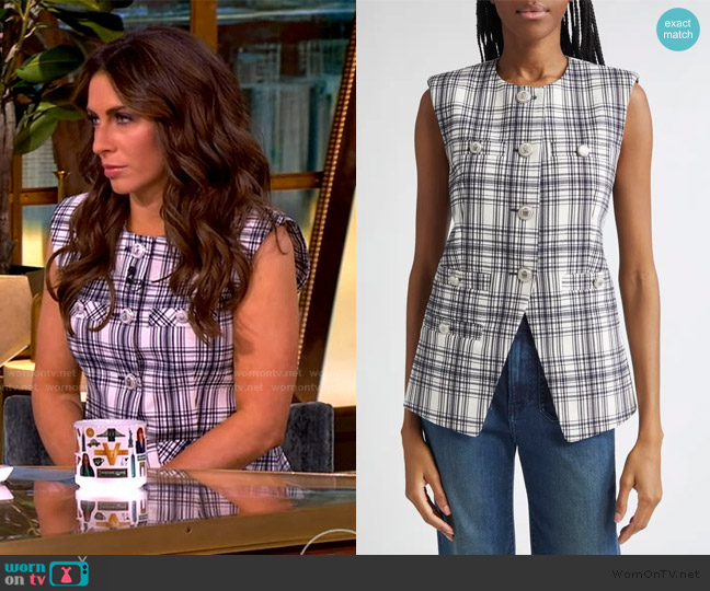 Veronica Beard Tamara Plaid Vest worn by Alyssa Farah Griffin on The View