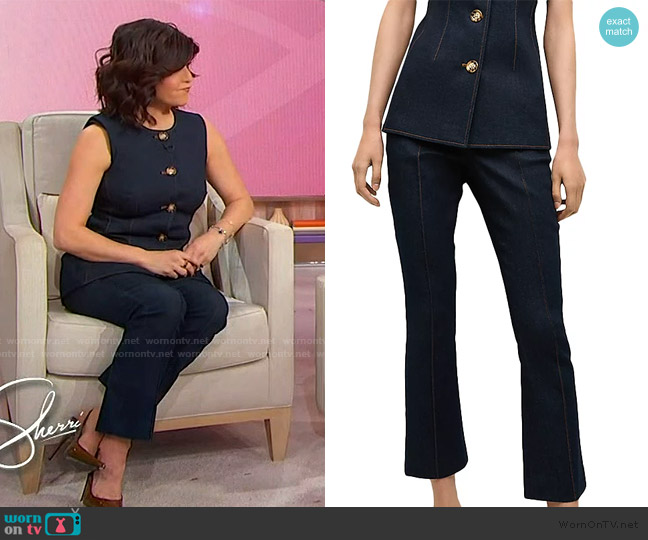 Veronica Beard Tani Denim Pant worn by Tamsen Fadal on Sherri
