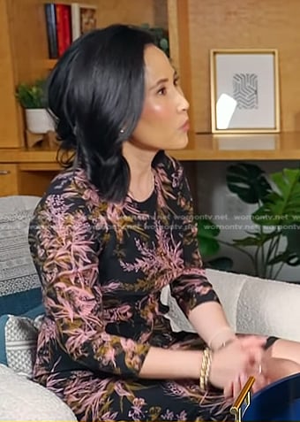 Vicky’s black and pink floral dress on Today