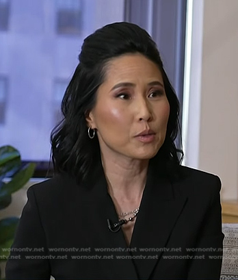 Vicky’s black double breasted blazer dress on NBC News Daily