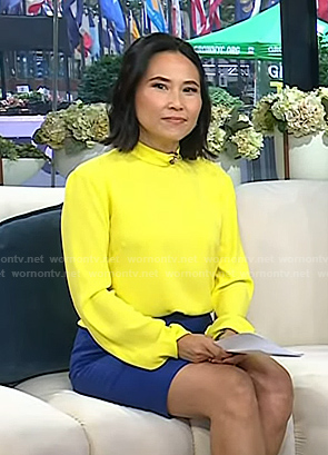 Vicky’s yellow mock neck top on Today