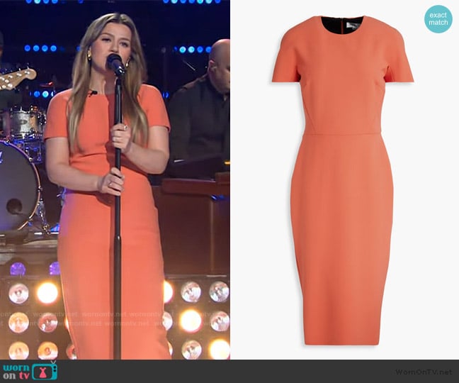Victoria Beckham Crepe Dress worn by Kelly Clarkson on The Kelly Clarkson Show