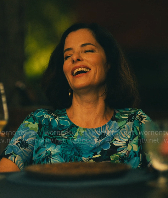 Victoria’s blue floral dress on The White Lotus