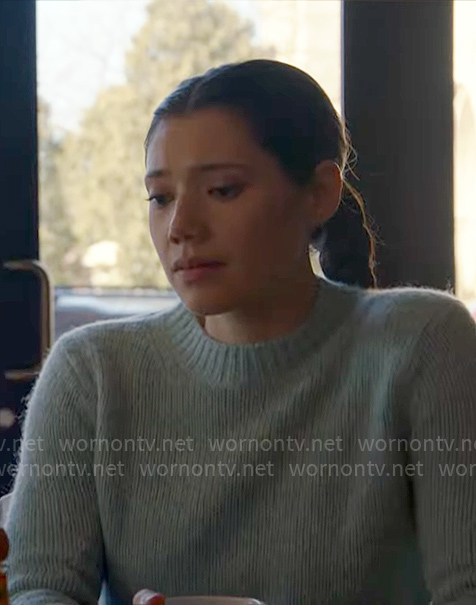 Violet’s light aqua blue sweater on Chicago Fire