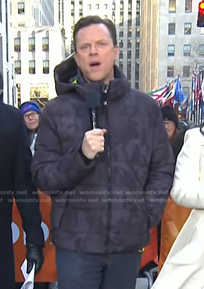 Willie Geist’s black camo down jacket on Today