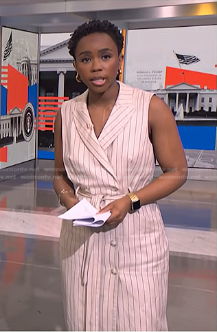 Zinhle’s ivory pinstripe dress on NBC News Daily