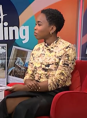 Zinhle’s yellow floral top on NBC News Daily