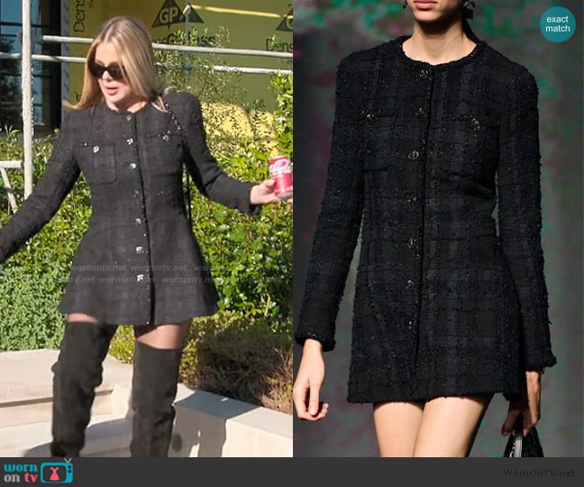 Chanel 2023 Black Tweed Dress worn by Khloe Kardashian (Khloe Kardashian) on The Kardashians